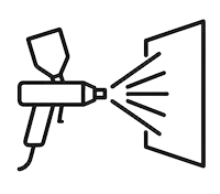 Pictogram van spuitpistool voor natlakken