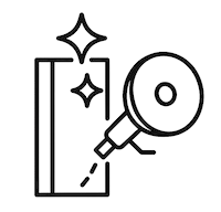 Pictogram van polijsten van metaal met schijf