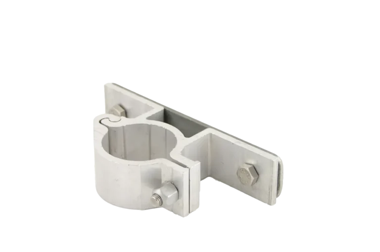 Aluminium klem uit extrusieprofiel voor het bevestigen van verkeersborden.