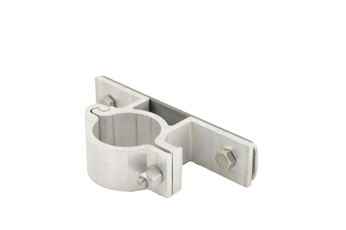 Aluminium klem uit extrusieprofiel voor het bevestigen van verkeersborden.