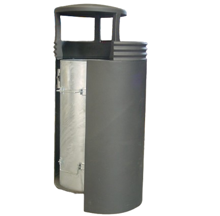 Buitenafvalbak met stalen behuizing en verzinkte binnenbak
