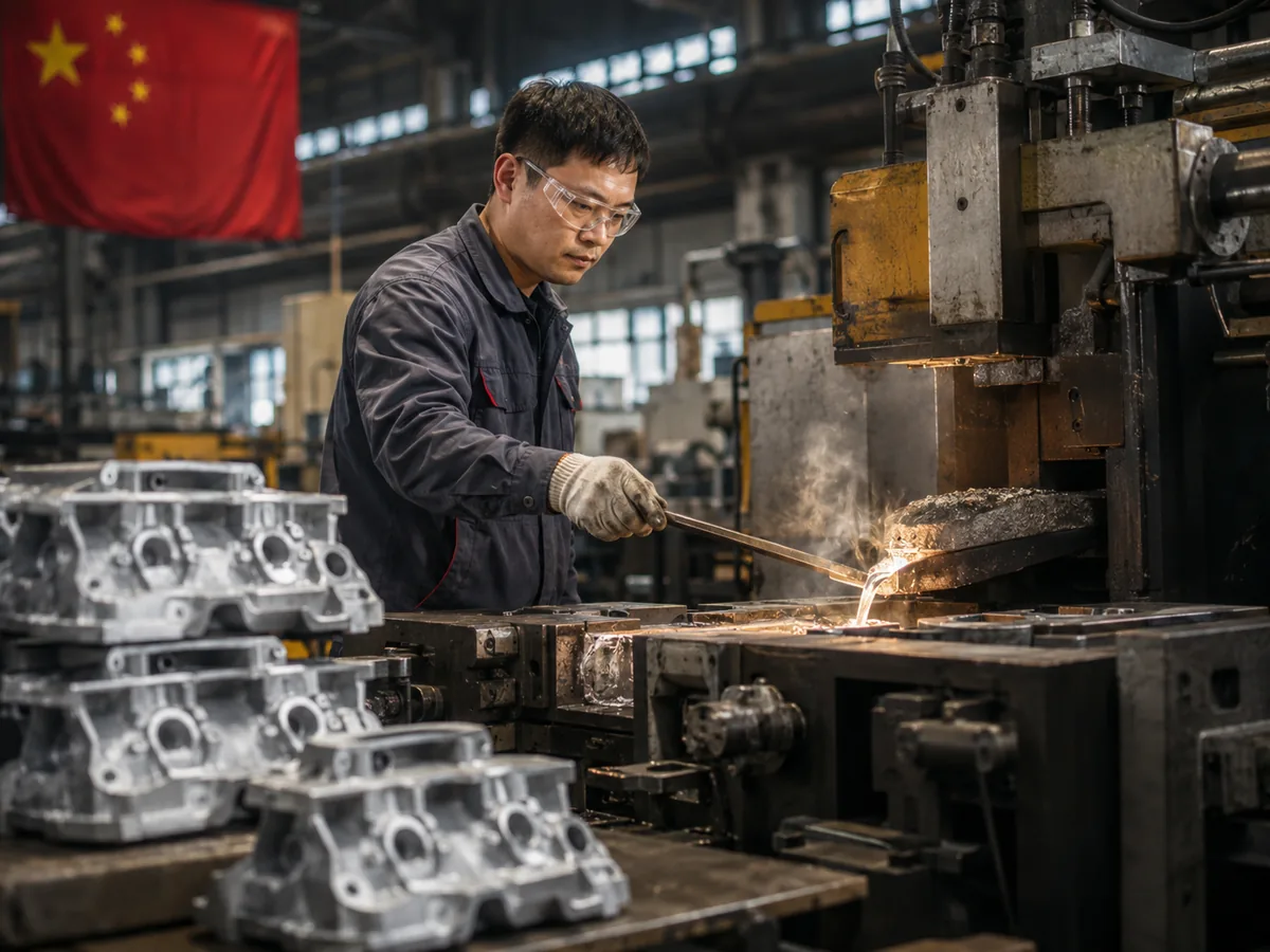 Productie in China met metaalgieten en industriële productie